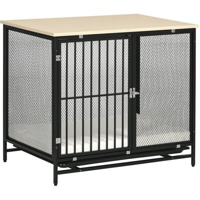 PawHut - Hundekäfig - Eiche - Schwarz - Dog Crate PawHut - Hundekäfig - Eiche - Schwarz - Dog Crate