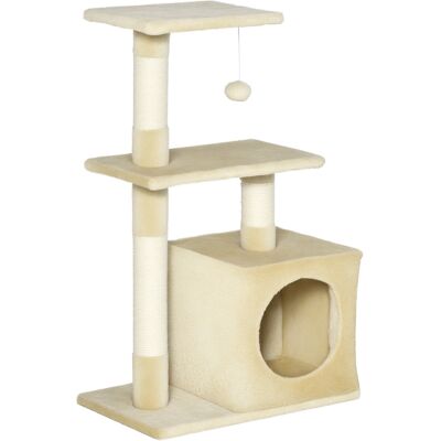 Pawhut - Kratzbaum Mit Sisal Katzenbaum Kletterbaum Katzenmöbel Kratzbrett Mit Weichem Plüsch Katzenspielzeug Stabil E1-klasse Spanplatte Beige 50 X 30 X 81,5 Cm Pawhut - Kratzbaum Mit Sisal Katzenbaum Kletterbaum Katzenmöbel Kratzbrett Mit Weichem Plüsch Katzenspielzeug Stabil E1-klasse Spanplatte Beige 50 X 30 X 81,5 Cm