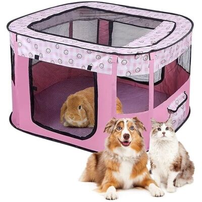 OEM Faltbares Gehege Für Welpen Und Kleintiere – Aus Oxford-gewebe – Rechteckiges Zelt Für Hunde, Kaninchen, Meerschweinchen Und Katzen – Für Drinnen Und Draußen Geeignet – 70 X 55 X 40 Cm – Rosa OEM Faltbares Gehege Für Welpen Und Kleintiere – Aus Oxford-gewebe – Rechteckiges Zelt Für Hunde, Kaninchen, Meerschweinchen Und Katzen – Für Drinnen Und Draußen Geeignet – 70 X 55 X 40 Cm – Rosa