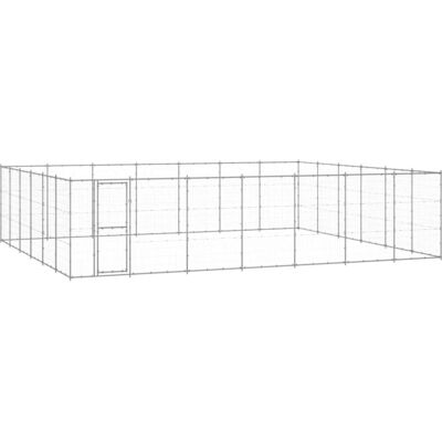 vidaXL Außengehege aus verzinktem Stahl 50,82 m² - Hundehütte vidaXL Außengehege aus verzinktem Stahl 50,82 m² - Hundehütte