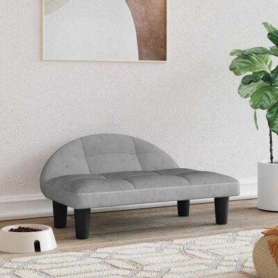 vidaXL Hundebett Hellgrau 70x52x30 cm Samt - Dog Bed vidaXL Hundebett Hellgrau 70x52x30 cm Samt - Dog Bed