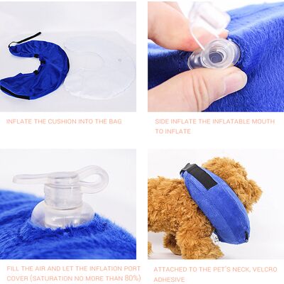 HEAT Verstellbares, Aufblasbares Pvc-halsband Für Haustiere Mit Klettverschluss – Haustierzubehör HEAT Verstellbares, Aufblasbares Pvc-halsband Für Haustiere Mit Klettverschluss – Haustierzubehör