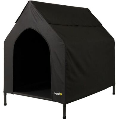 Lionto - Berdachte Hundeliege Erhöhte Hundehütte Hundebett Mit Dach Schwarz (m) 110x75x105 Cm Lionto - Berdachte Hundeliege Erhöhte Hundehütte Hundebett Mit Dach Schwarz (m) 110x75x105 Cm