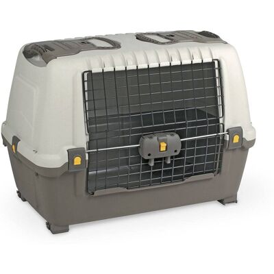 Dmora Starre Träger Für Hunde Oder Katzen In Polypropylen, Tragbarer Käfig Mit Matte, 100% Made In Italy, 76x45h54 Cm, Graue Farbe Dmora Starre Träger Für Hunde Oder Katzen In Polypropylen, Tragbarer Käfig Mit Matte, 100% Made In Italy, 76x45h54 Cm, Graue Farbe