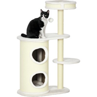 PawHut Kratzbaum 100cm - Sisalseile, Kissen, Spielball PawHut Kratzbaum 100cm - Sisalseile, Kissen, Spielball