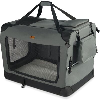 Hundebox Faltbar, Hundetransportbox Robust Für Katze & Hunde 70x52x52 Cm L Grau - Vounot Hundebox Faltbar, Hundetransportbox Robust Für Katze & Hunde 70x52x52 Cm L Grau - Vounot