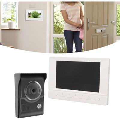 JUTE 7-zoll-hd-video-türsprechanlage, 100–240 V, Intelligente Video-türsprechanlage Mit Zugangskontrolle (europäischer Standard) JUTE 7-zoll-hd-video-türsprechanlage, 100–240 V, Intelligente Video-türsprechanlage Mit Zugangskontrolle (europäischer Standard)