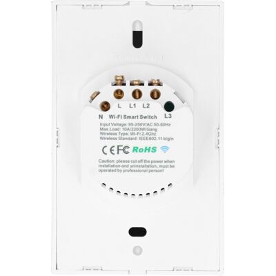 JUTE Intelligenter Led-touch-wandschalter Mit 2 Tasten Für Amazon Alexa, Intelligente Sprachsteuerung Per App, Ac 95–250 V, Schwarzes Gehäuse JUTE Intelligenter Led-touch-wandschalter Mit 2 Tasten Für Amazon Alexa, Intelligente Sprachsteuerung Per App, Ac 95–250 V, Schwarzes Gehäuse