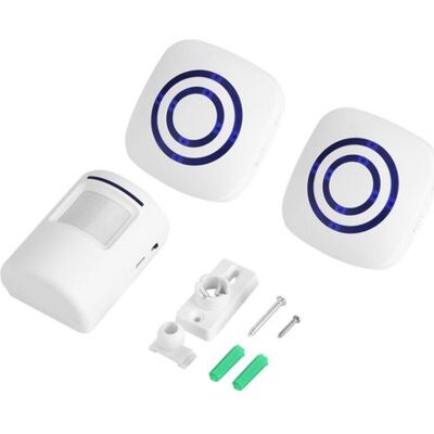 OEM Drahtloser Infrarotsensor, Bewegungsmelder, Türklingel, Alarmanlage, 1 Sender, 2 Empfänger, Eu OEM Drahtloser Infrarotsensor, Bewegungsmelder, Türklingel, Alarmanlage, 1 Sender, 2 Empfänger, Eu