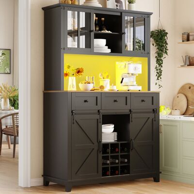 SANS MARQUE Küchenschrank – 105x38,4x180 Cm – 54.3 Kg – Aus Mdf – Exquisites Design Und Hochwertiges Material – Multifunktionale Led-lichtsteuerung – Modell B SANS MARQUE Küchenschrank – 105x38,4x180 Cm – 54.3 Kg – Aus Mdf – Exquisites Design Und Hochwertiges Material – Multifunktionale Led-lichtsteuerung – Modell B