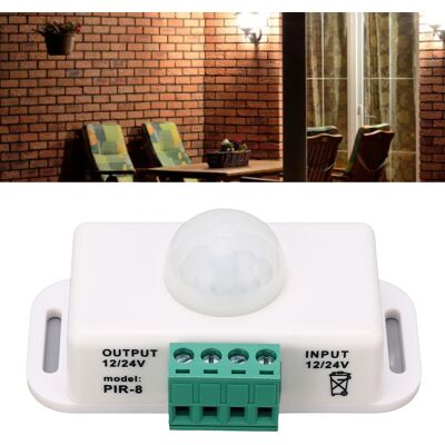 JUTE Led-bewegungsmelder-schalter 6a 12-24v, Einstellbare Verzögerung Pir-8 5050 Led-streifenmodul, Weiß. JUTE Led-bewegungsmelder-schalter 6a 12-24v, Einstellbare Verzögerung Pir-8 5050 Led-streifenmodul, Weiß.