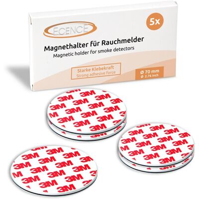 ECENCE 5x Magnethalterung 70mm Für Rauchmelder Feuermelder Magnet-befestigung ECENCE 5x Magnethalterung 70mm Für Rauchmelder Feuermelder Magnet-befestigung
