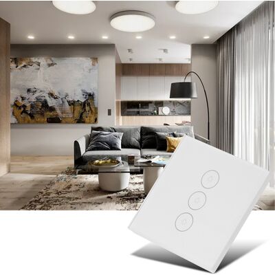 JUTE Intelligenter Wifi-touch-wandschalter Mit Glasfront, Drahtloser Fernbedienung Per App, Kompatibel Mit Alexa-sprachsteuerung Und Timer. JUTE Intelligenter Wifi-touch-wandschalter Mit Glasfront, Drahtloser Fernbedienung Per App, Kompatibel Mit Alexa-sprachsteuerung Und Timer.