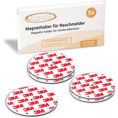 ECENCE 5x Magnethalterung 70mm Für Rauchmelder Feuermelder Magnet-befestigung ECENCE 5x Magnethalterung 70mm Für Rauchmelder Feuermelder Magnet-befestigung