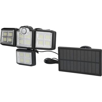 HEAT Solarleuchten Für Den Außenbereich, Ip65 Wasserdicht, 198 Leds, Bewegungsmelder, 4 Verstellbare Leuchtenköpfe HEAT Solarleuchten Für Den Außenbereich, Ip65 Wasserdicht, 198 Leds, Bewegungsmelder, 4 Verstellbare Leuchtenköpfe