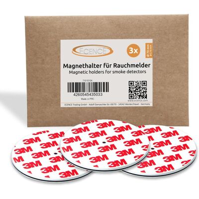 ECENCE 3x Magnethalterung 70mm Für Rauchmelder Feuermelder Magnet-befestigung ECENCE 3x Magnethalterung 70mm Für Rauchmelder Feuermelder Magnet-befestigung