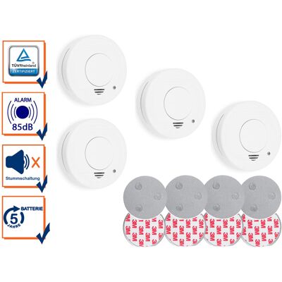 Smartwares - Rauchmelder 4er Set Mit Magnetbefestigung, 85db Sirene Für Sicheren Feueralarm Smartwares - Rauchmelder 4er Set Mit Magnetbefestigung, 85db Sirene Für Sicheren Feueralarm