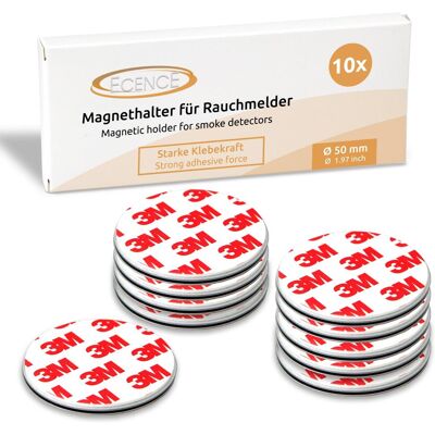 ECENCE 10x Magnethalterung 50mm Für Rauchmelder Feuermelder Magnet-befestigung ECENCE 10x Magnethalterung 50mm Für Rauchmelder Feuermelder Magnet-befestigung