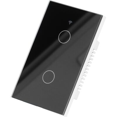 HEAT Tuya Zigbee 2-tasten-touch-wandschalter, Sprachsteuerung Für Lichtdimmer, Schwarz, Usa-kompatibel, 100–240 V, Kabellos HEAT Tuya Zigbee 2-tasten-touch-wandschalter, Sprachsteuerung Für Lichtdimmer, Schwarz, Usa-kompatibel, 100–240 V, Kabellos