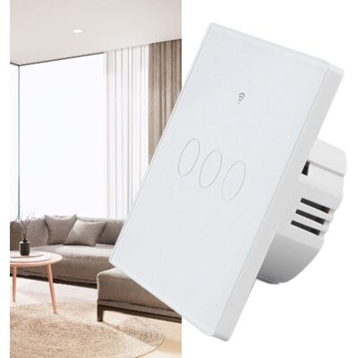 JUTE Tuya Smart Wifi Switch, Kompatibel Mit Der Europäischen Norm 86, Typ 3, Ein-draht-version, Weiß JUTE Tuya Smart Wifi Switch, Kompatibel Mit Der Europäischen Norm 86, Typ 3, Ein-draht-version, Weiß