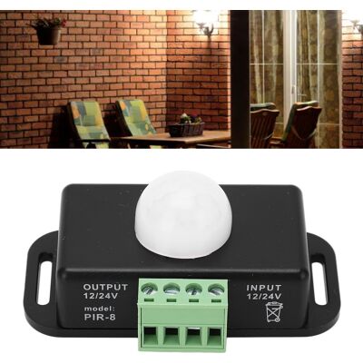 JUTE Led-bewegungsmelder-schalter, 6a 12-24v, Einstellbare Verzögerungszeit, Pir-8 5050 Led-streifenmodul, Schwarz. JUTE Led-bewegungsmelder-schalter, 6a 12-24v, Einstellbare Verzögerungszeit, Pir-8 5050 Led-streifenmodul, Schwarz.