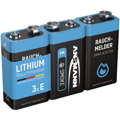 Rauchmelder Extrem Lithium Batterie 9v E-block, 3 Stück - Ansmann Rauchmelder Extrem Lithium Batterie 9v E-block, 3 Stück - Ansmann