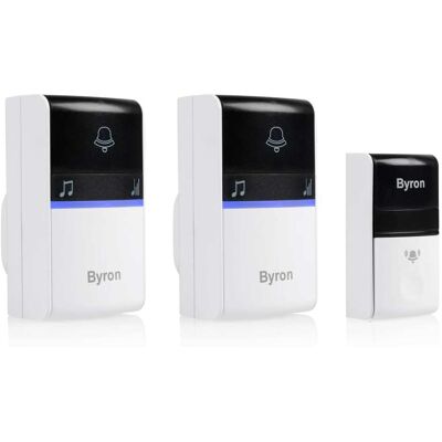 Byron Funkglocken-Set - Kinetisch, 16 Melodien, 100m Reichweite Byron Funkglocken-Set - Kinetisch, 16 Melodien, 100m Reichweite