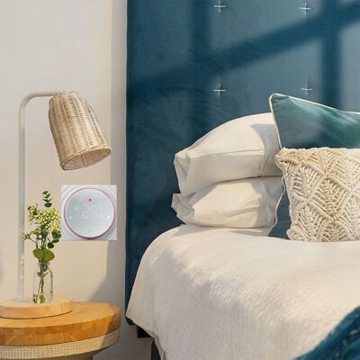 JUTE Kabelloser Smart-thermostat, Smart-thermostat Für Vernetzte Haushalte, Programmierbarer Temperaturregler, Wandthermostat Mit Potentialfreiem Kontakt, Ac95240v, Quadratischer Sockel, Weiß. JUTE Kabelloser Smart-thermostat, Smart-thermostat Für Vernetzte Haushalte, Programmierbarer Temperaturregler, Wandthermostat Mit Potentialfreiem Kontakt, Ac95240v, Quadratischer Sockel, Weiß.