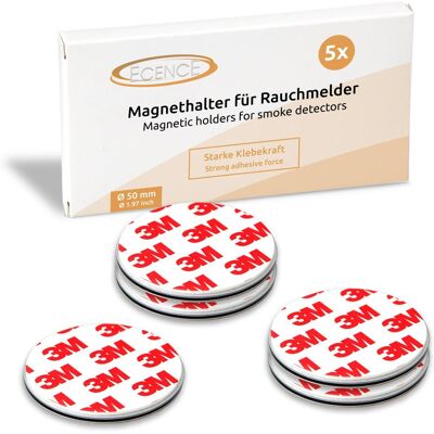 ECENCE 5x Magnethalterung 50mm Für Rauchmelder Feuermelder Magnet-befestigung ECENCE 5x Magnethalterung 50mm Für Rauchmelder Feuermelder Magnet-befestigung
