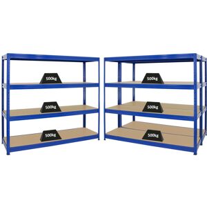 PROREGAL - PREISWERTE QUALITÄT Proregal Mega Deal 3x Schwerlastregal dino HxBxT 180x200x60cm Fachlast 600kg Blau - Blau