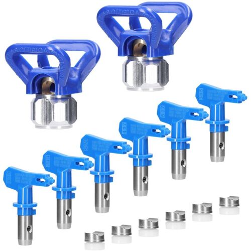 Düsen für Airless-Farbspritzgeräte, Wendedüsen für Airless-Farbspritzgeräte, 6-teilig mit 2 Düsensitzen, Düsenset für Airless-Farbspritzpistolen