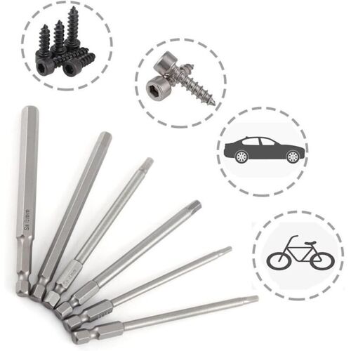 TEHTUY magnetische Bits 1/4" 100 mm - Gehärteter Stahl für anspruchsvolle Heimwerkerarbeiten - Kompatibel mit Bohrmaschinen