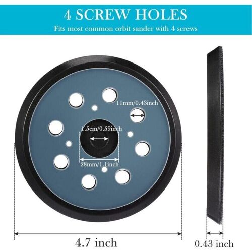 KZQ Stück 125 mm 8-Loch Klett-Exzenterschleifer-Ersatzpad Schleifunterlage (blau)