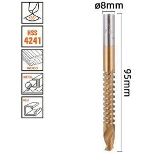 Trade Shop Traesio - Trade Shop - Punta Trapano Elicoidale Ø8mm X 95mm In Titanio Hss 4241 Für Metal Legno 57152 - Trade Shop Traesio - Trade Shop - Punta Trapano Elicoidale Ø8mm X 95mm In Titanio Hss 4241 Für Metal Legno 57152 -