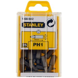 Stanley Spitze, Bitgriff Sechskant 1/4 25 Stück Ph1/25mm - S/68-942-1 Stanley Spitze, Bitgriff Sechskant 1/4 25 Stück Ph1/25mm - S/68-942-1