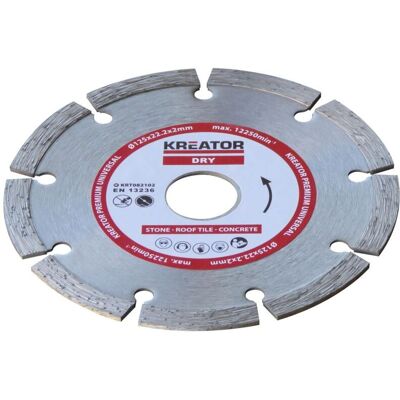 KREATOR Diamantscheibe - 125mm, 22,2mm Bohrung, für Stein und Beton KREATOR Diamantscheibe - 125mm, 22,2mm Bohrung, für Stein und Beton