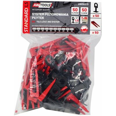 Awtools AW30373 Fliesen-Nivelliersystem - 1mm-7mm - 50 Clips + 50 Keile Awtools AW30373 Fliesen-Nivelliersystem - 1mm-7mm - 50 Clips + 50 Keile