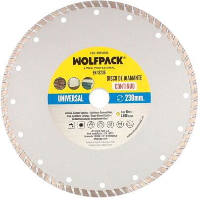 Fortlaufende Diamantenscheibe Wolfpack 230 Mm. Fortlaufende Diamantenscheibe Wolfpack 230 Mm.
