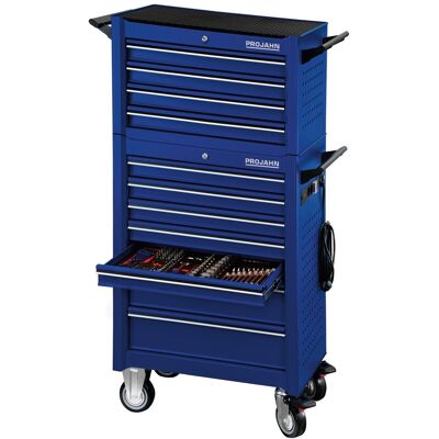 Bestückter Werkstattwagen Universe Blau + E-power Elektroverteiler + Werkstattwagenaufsatz Universe + Dosenhalter + Papierrollenhalter + 379-t - Projahn Bestückter Werkstattwagen Universe Blau + E-power Elektroverteiler + Werkstattwagenaufsatz Universe + Dosenhalter + Papierrollenhalter + 379-t - Projahn