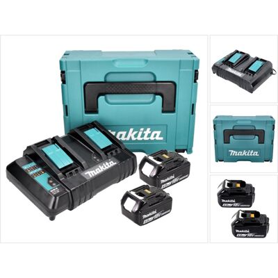 Makita Power Source Kit 18 V Mit 2x Bl 1840 B 4,0 Ah Akku ( 197265-4 ) + Dc 18 Sh Doppel Ladegerät ( 199687-4 ) + Makpac Makita Power Source Kit 18 V Mit 2x Bl 1840 B 4,0 Ah Akku ( 197265-4 ) + Dc 18 Sh Doppel Ladegerät ( 199687-4 ) + Makpac