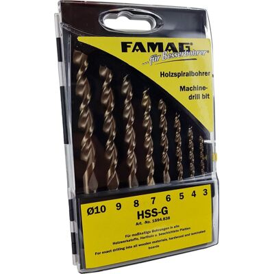 FAMAG 1594838 8-teiliges HSS-Bohrer-Set - Holz- und Kunststoffbohrer FAMAG 1594838 8-teiliges HSS-Bohrer-Set - Holz- und Kunststoffbohrer