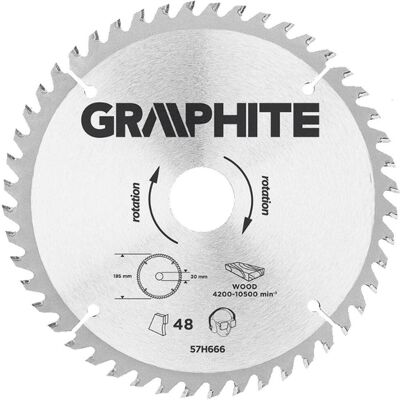 Graphite 185mm Kreissägeblatt - 48 Zähne TCT Graphite 185mm Kreissägeblatt - 48 Zähne TCT