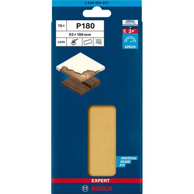 Bosch Modell 2608900857 Schleifpapier - 8 Löcher, 93x186mm, Körnung 180 Bosch Modell 2608900857 Schleifpapier - 8 Löcher, 93x186mm, Körnung 180