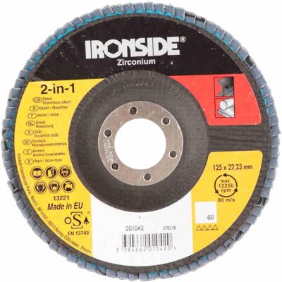 Ironside Fächerschleifscheibe Ø125 K60 Ironside Fächerschleifscheibe Ø125 K60