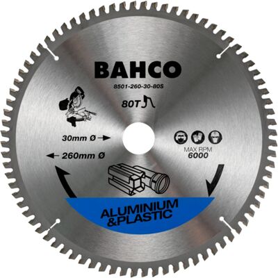 Bahco - Kreissägeblatt, 216 Mm, 48 Zähne, Trapezverzahnung Für Alu+kunststoff Bahco - Kreissägeblatt, 216 Mm, 48 Zähne, Trapezverzahnung Für Alu+kunststoff