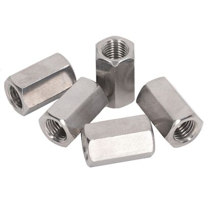 HEAT 5-teiliges Sechskant-kupplungsmuttern-set, Verbinder Aus Edelstahl 304, Industriebefestigungselement M16x2, 24 L40 Mm HEAT 5-teiliges Sechskant-kupplungsmuttern-set, Verbinder Aus Edelstahl 304, Industriebefestigungselement M16x2, 24 L40 Mm