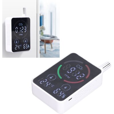 JUTE Luftqualitätsmonitor, Tragbarer Digitaler Co2-detektor, Temperatur- Und Feuchtigkeitsmessgerät JUTE Luftqualitätsmonitor, Tragbarer Digitaler Co2-detektor, Temperatur- Und Feuchtigkeitsmessgerät