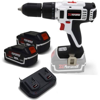 Schlagbohrer Schraubendreher 20v Lithium X-performer Xp2cid20li - Chuck Auto-batterien 4 + 2 Ah Und Dual-ladegerät Schlagbohrer Schraubendreher 20v Lithium X-performer Xp2cid20li - Chuck Auto-batterien 4 + 2 Ah Und Dual-ladegerät