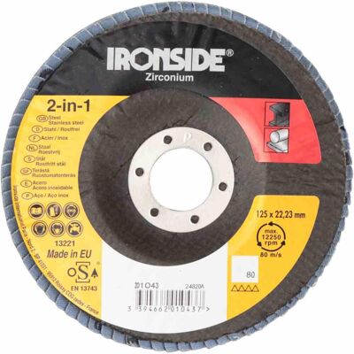 Ironside Fächerschleifscheibe Ø125 K80 Ironside Fächerschleifscheibe Ø125 K80