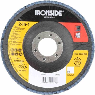 Ironside Fächerschleifscheibe Ø115 K80 Ironside Fächerschleifscheibe Ø115 K80
